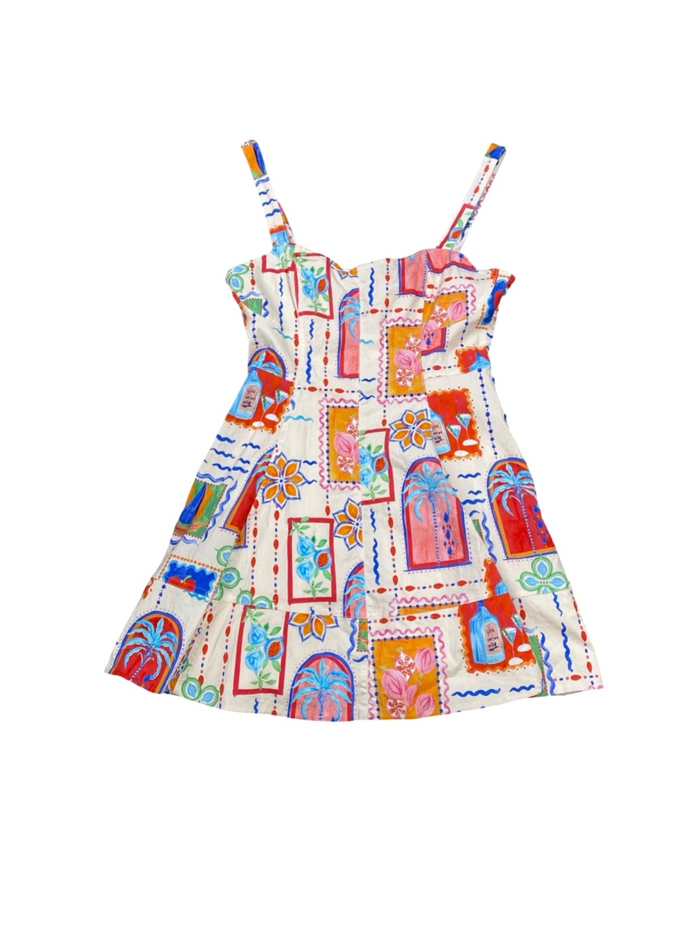 Avec Les Filles Printed Strappy Mini Dress With Pockets Size 6
